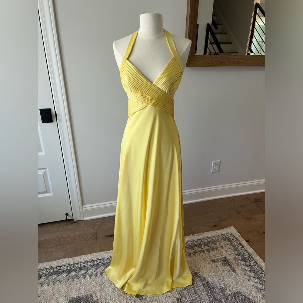 BCBG Max Azria Yellow formal gown
